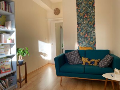 Salle de consultation à Gaillac, près de Toulouse et Albi (Tarn), accueillant les familles pour accompagner le sommeil des bébés et enfants